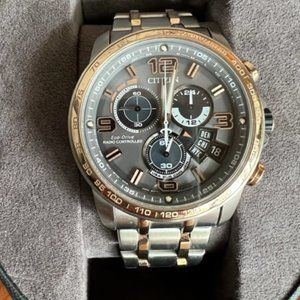 Citizen Eco Drive Atomic Time Keeping Chronograph Mens Watch